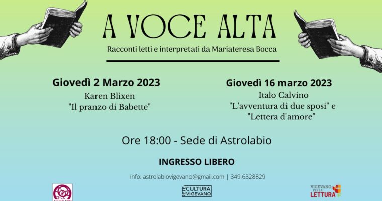 A VOCE ALTA – racconti letti e interpretati da Mariateresa Bocca